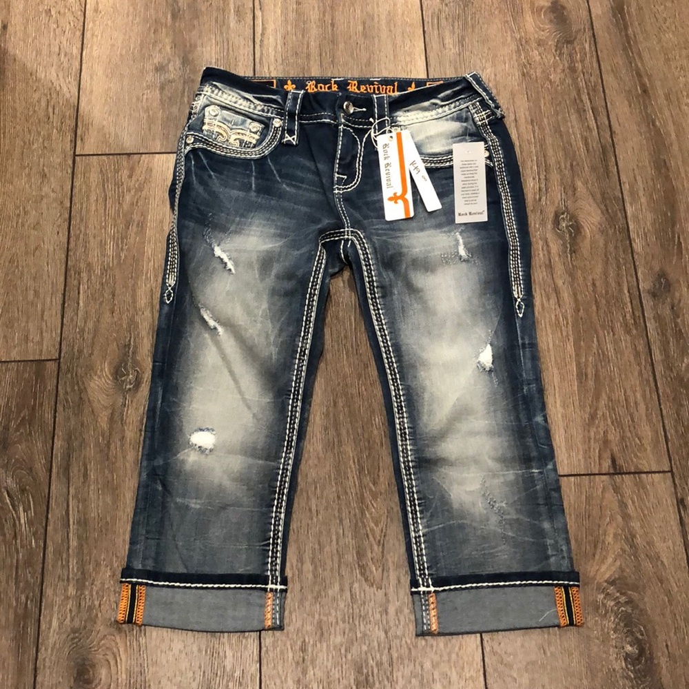 Rock Revival Jaylyn Cropped/Capri Jeans Size 26